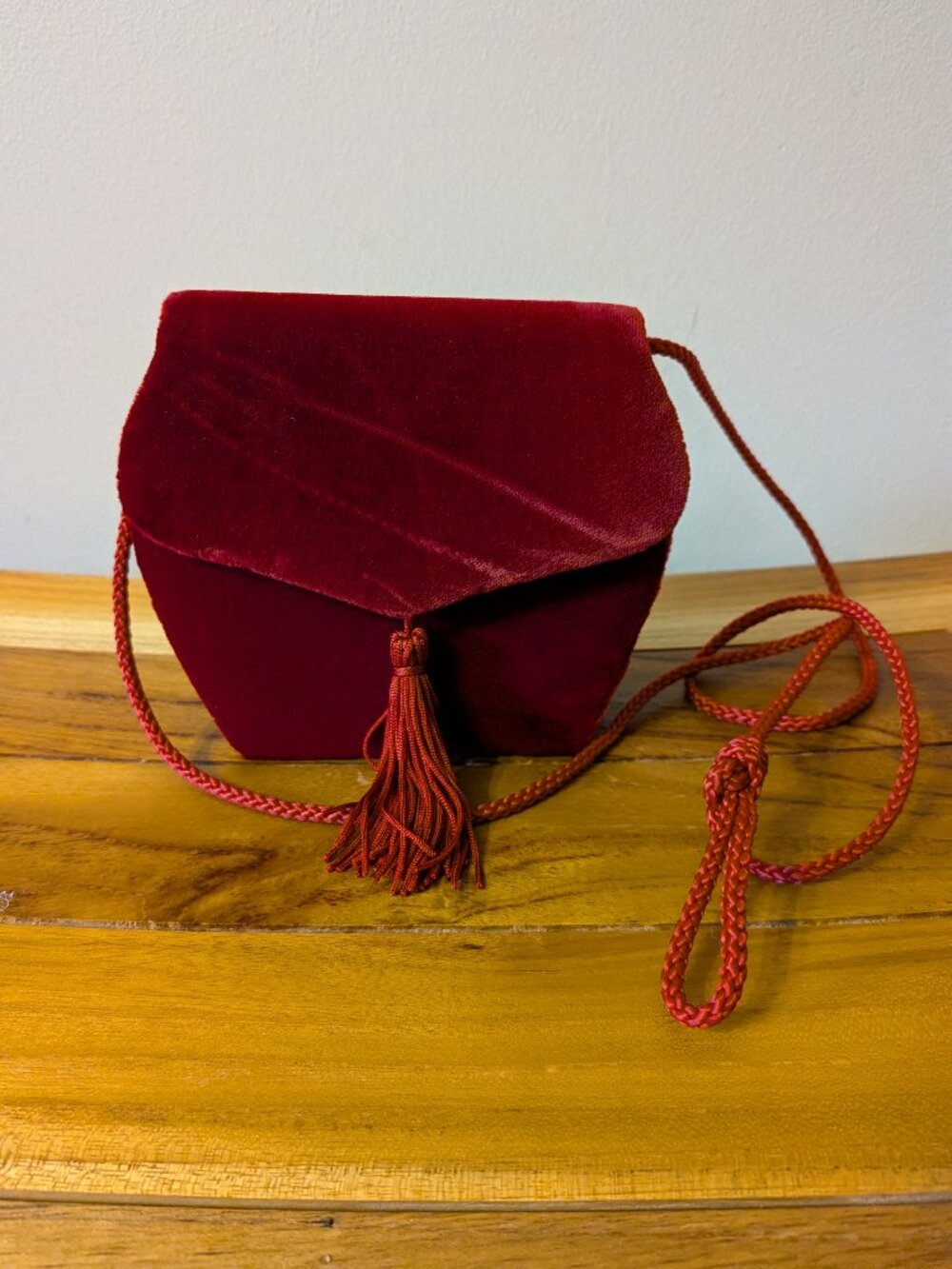 Red velvet mini purse, new with tag